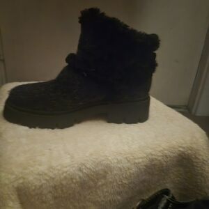 Circus by Sam Edelman Black Fur Heeled Boots